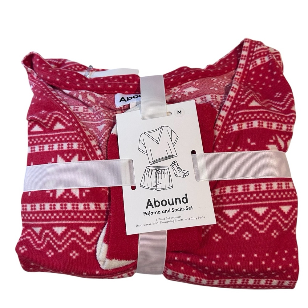Abound Red Pajama and Socks Set